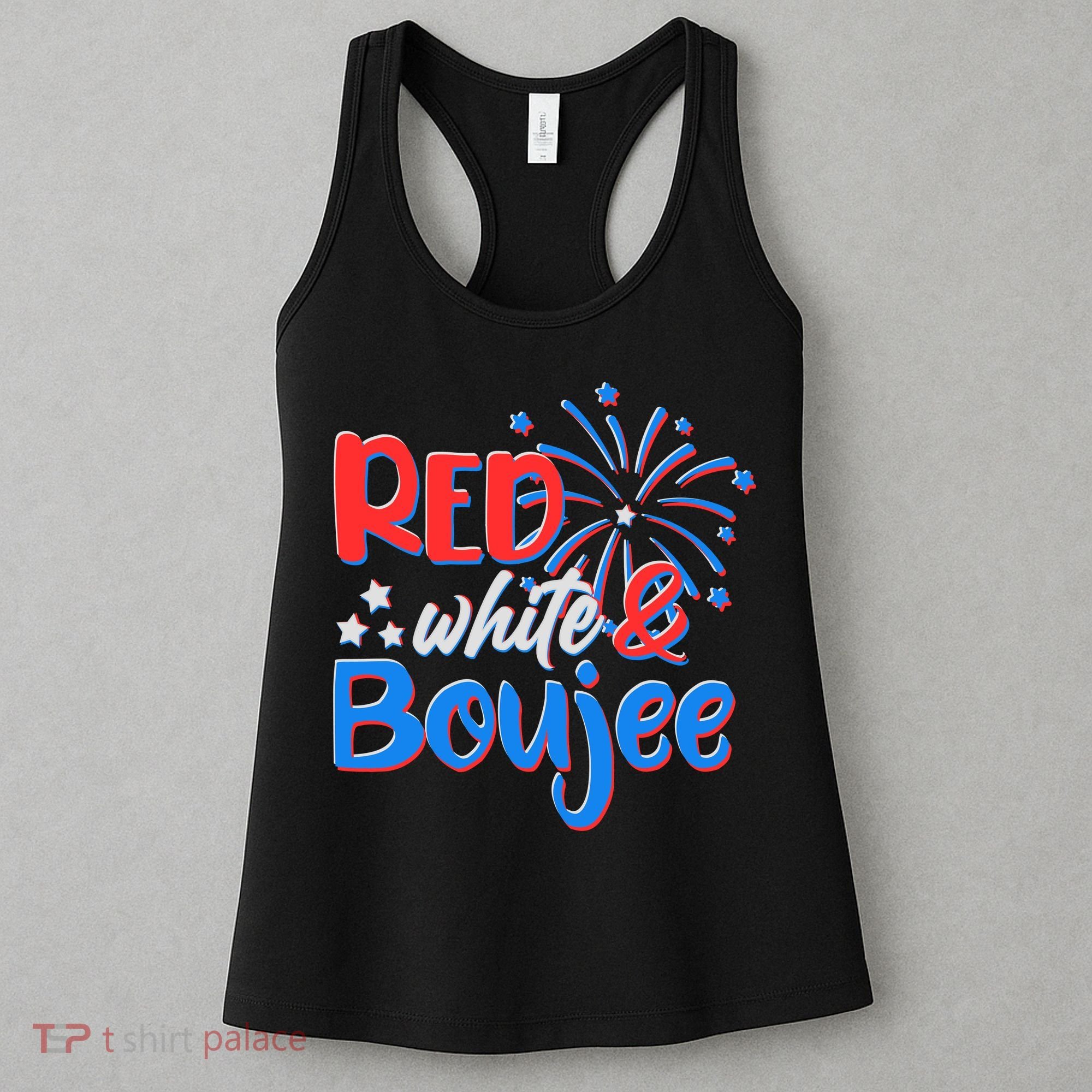 Red White And Boujee 4th of July Fireworks Women's Tank Top