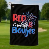 Red White And Boujee 4th of July Fireworks Golf Towel thumb 1