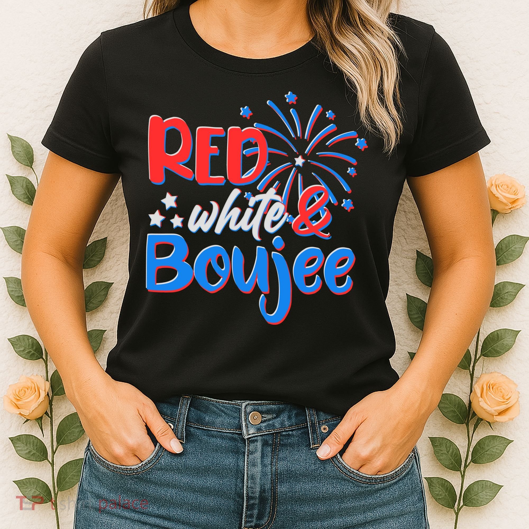 Red White And Boujee 4th of July Fireworks Women's T-Shirt