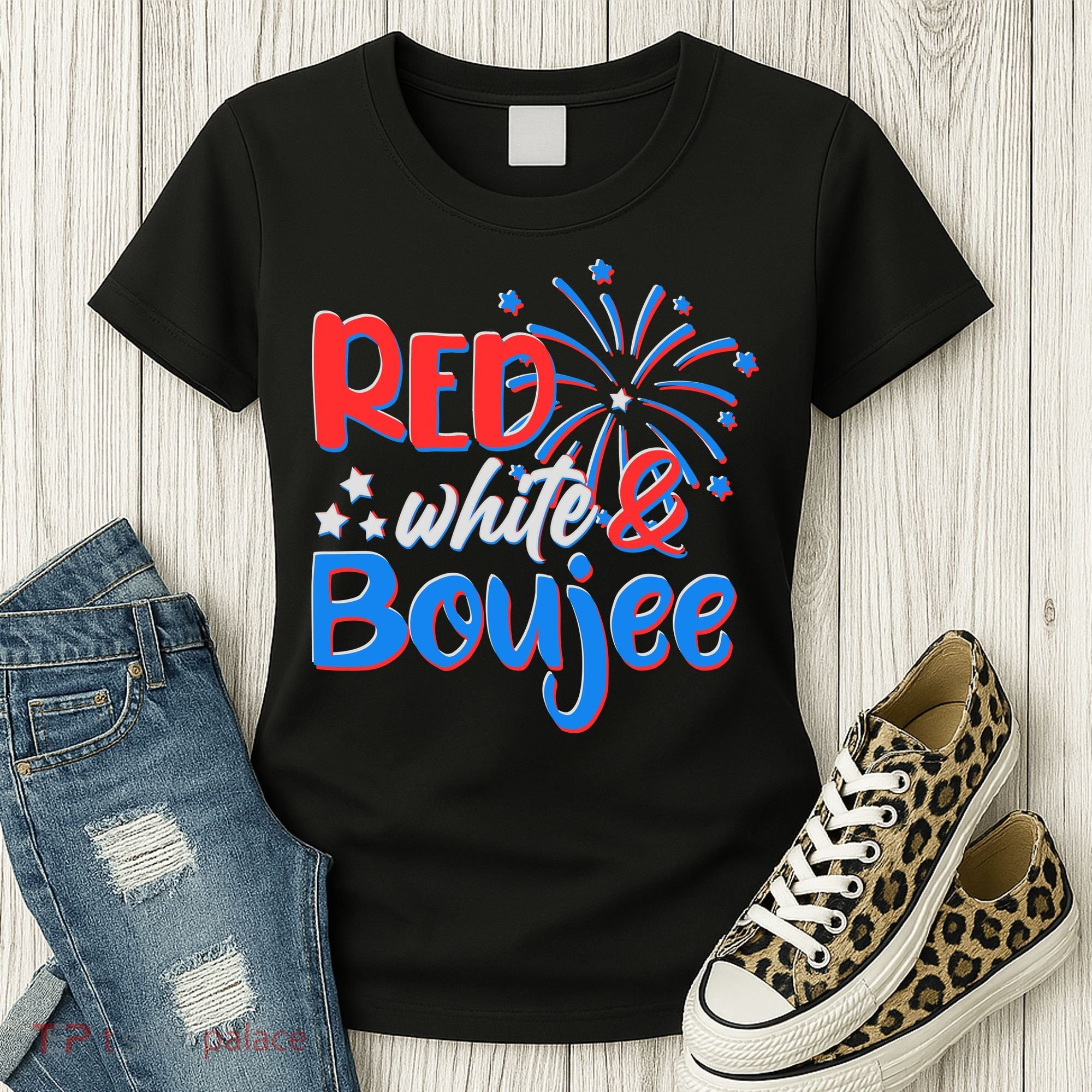 Red White And Boujee 4th of July Fireworks Women's T-Shirt