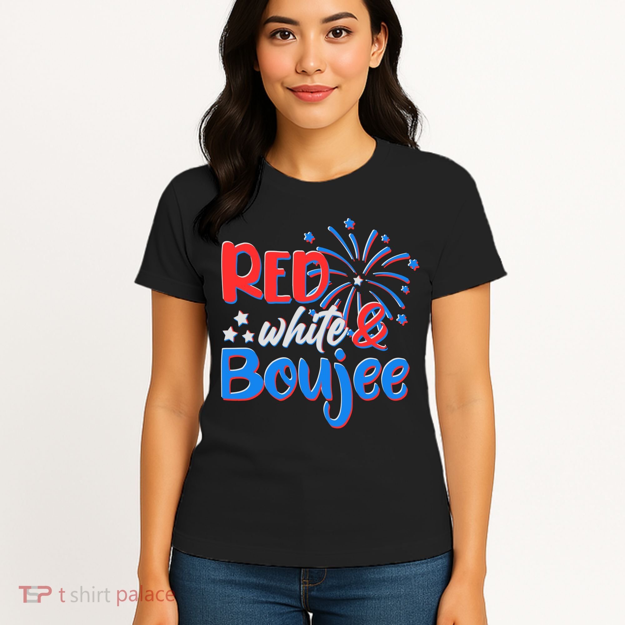Red White And Boujee 4th of July Fireworks Women's T-Shirt