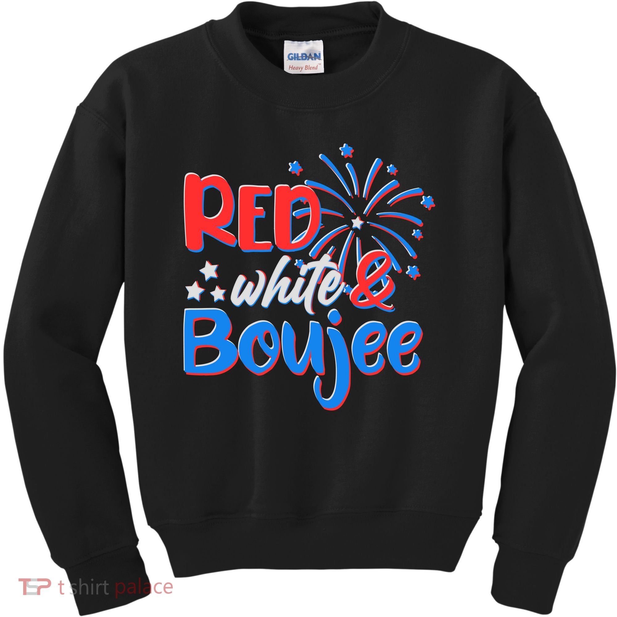 Red White And Boujee 4th of July Fireworks Kids Sweatshirt