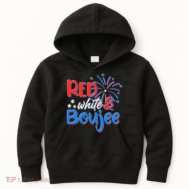 Red White And Boujee 4th of July Fireworks Kids Hoodie
