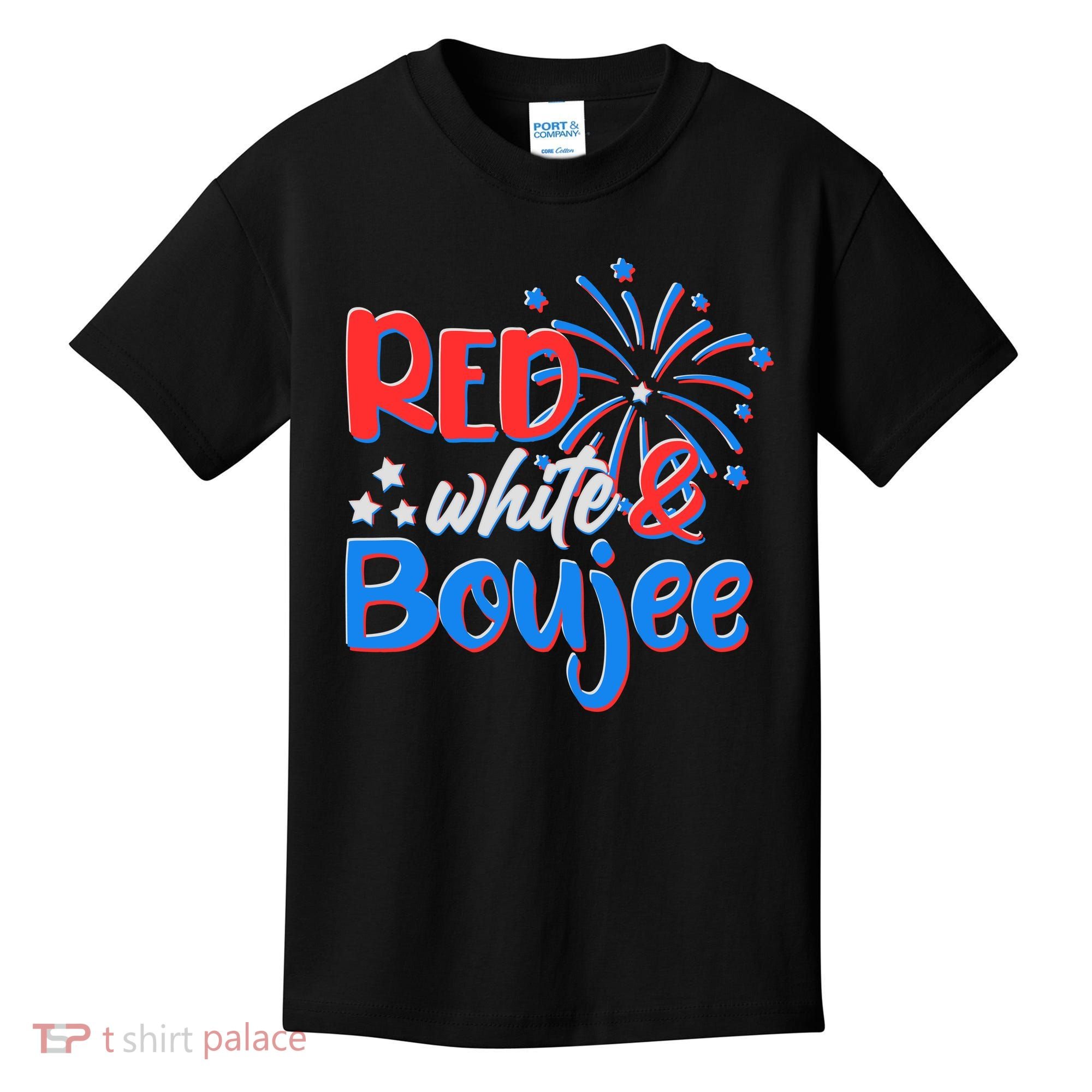 Red White And Boujee 4th of July Fireworks Kids T-Shirt