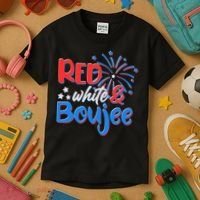 Red White And Boujee 4th of July Fireworks Kids T-Shirt thumb 3