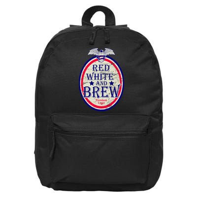 Red White And Brew Since 1776 16 in Basic Backpack