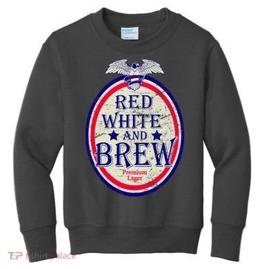 Red White And Brew Since 1776 Kids Sweatshirt