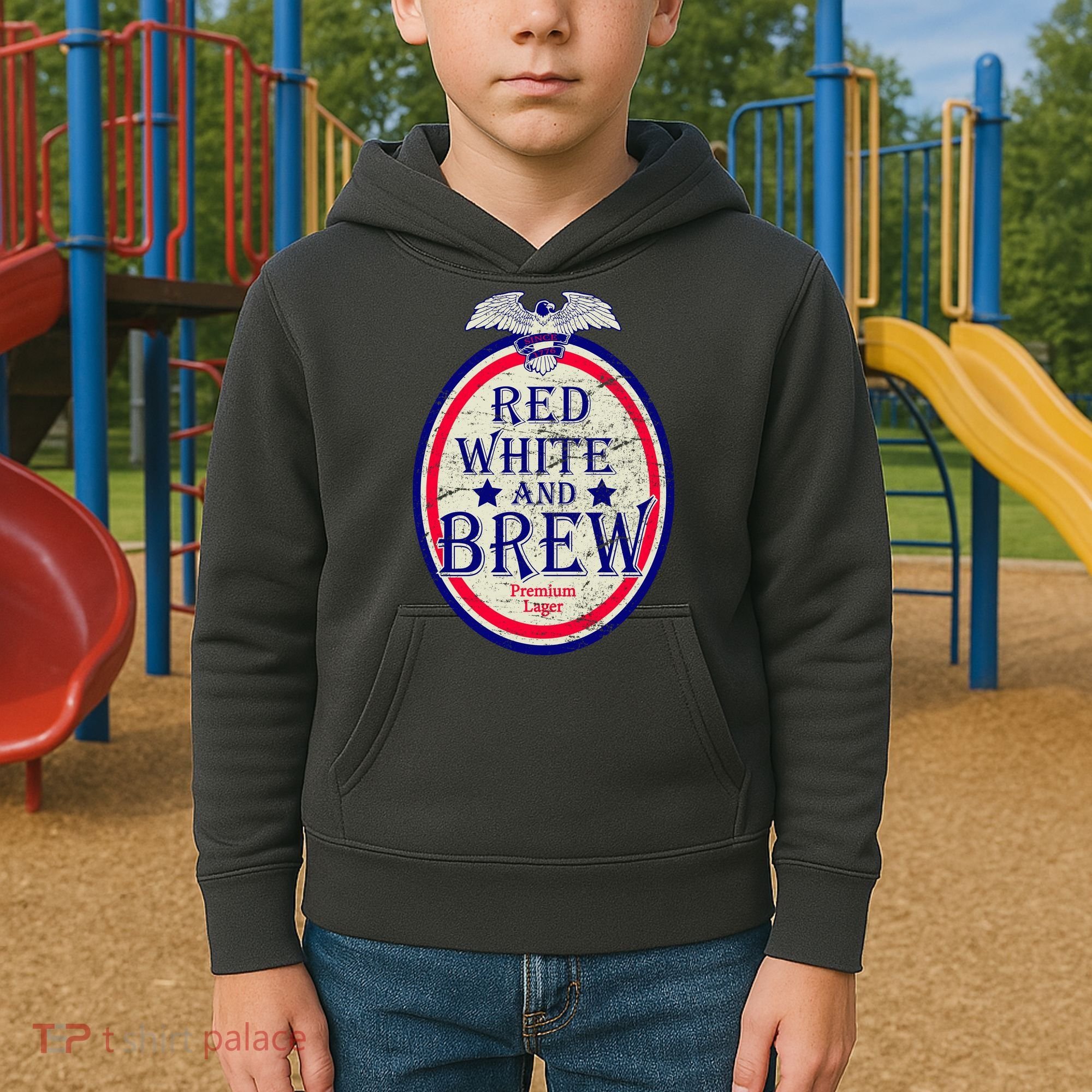 Red White And Brew Since 1776 Kids Hoodie