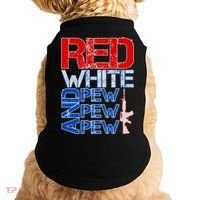 Red White And Pew Pew Pew USA Guns Doggie Tank thumb 0