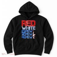 Red White And Pew Pew Pew USA Guns Hoodie thumb 0