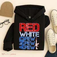 Red White And Pew Pew Pew USA Guns Hoodie thumb 4