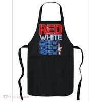 Red White And Pew Pew Pew USA Guns Apron thumb 0
