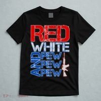 Red White And Pew Pew Pew USA Guns T-Shirt thumb 5