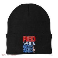Red White And Pew Pew Pew USA Guns Beanie thumb 0