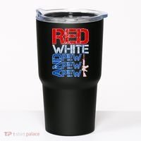 Red White And Pew Pew Pew USA Guns Tumbler thumb 0