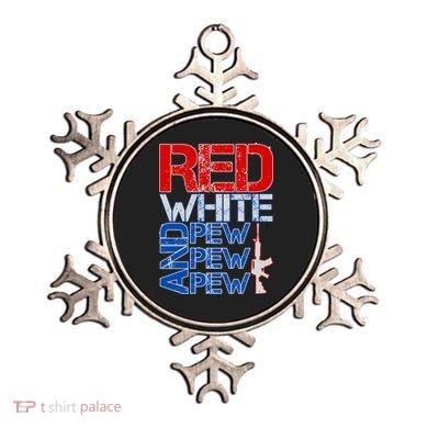 Red White And Pew Pew Pew USA Guns Ornament