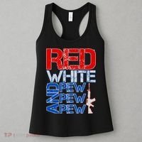 Red White And Pew Pew Pew USA Guns Women's Tank Top thumb 3