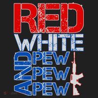 Red White And Pew Pew Pew USA Guns Golf Towel thumb 3