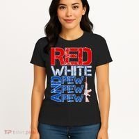 Red White And Pew Pew Pew USA Guns Women's T-Shirt thumb 4