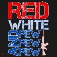 Red White And Pew Pew Pew USA Guns Kids Long Sleeve Shirt thumb 2