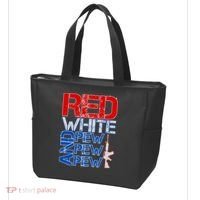 Red White And Pew Pew Pew USA Guns Tote Bag thumb 3
