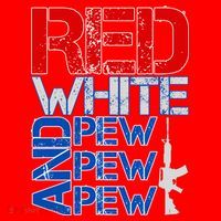 Red White And Pew Pew Pew USA Guns Santa Hat thumb 1