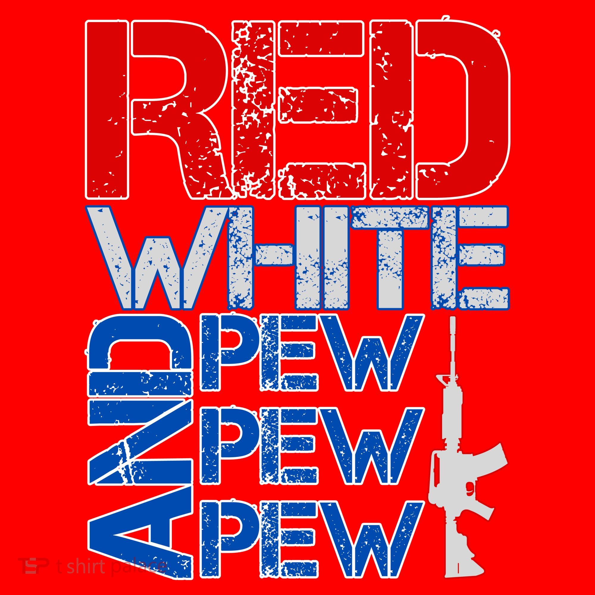 Red White And Pew Pew Pew USA Guns Santa Hat