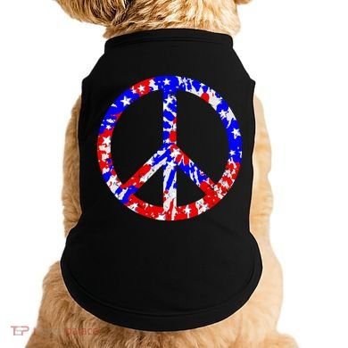Red White Blue Dyed Peach Sign Stars Doggie Tank