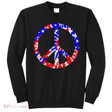Red White Blue Dyed Peach Sign Stars Sweatshirt