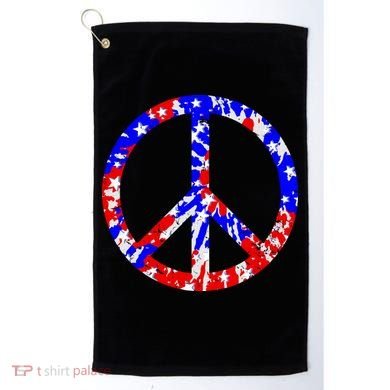 Red White Blue Dyed Peach Sign Stars Golf Towel