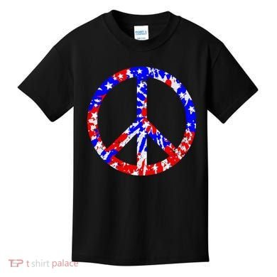 Red White Blue Dyed Peach Sign Stars Kids T-Shirt