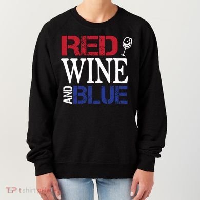 Red Wine and Blue USA Flag Women's Sweatshirt
