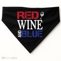 Red Wine and Blue USA Flag USA-Made Doggie Bandana thumb 0