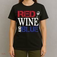 Red Wine and Blue USA Flag T-Shirt thumb 4