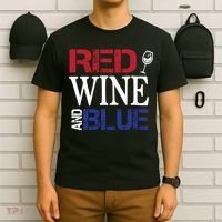 Red Wine and Blue USA Flag T-Shirt thumb 6