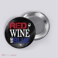 Red Wine and Blue USA Flag Button thumb 0
