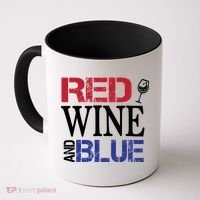 Red Wine and Blue USA Flag Coffee Mug thumb 0