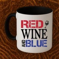 Red Wine and Blue USA Flag Coffee Mug thumb 2