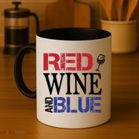 Red Wine and Blue USA Flag Coffee Mug thumb 4