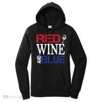 Red Wine and Blue USA Flag Women's Hoodie thumb 0