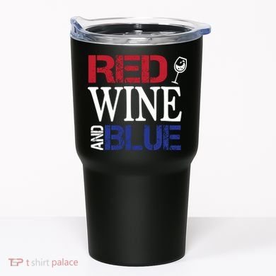 Red Wine and Blue USA Flag Tumbler