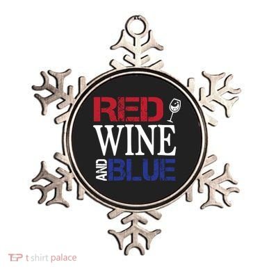 Red Wine and Blue USA Flag Ornament