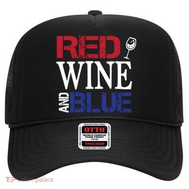 Red Wine and Blue USA Flag Hat