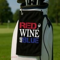 Red Wine and Blue USA Flag Golf Towel thumb 2