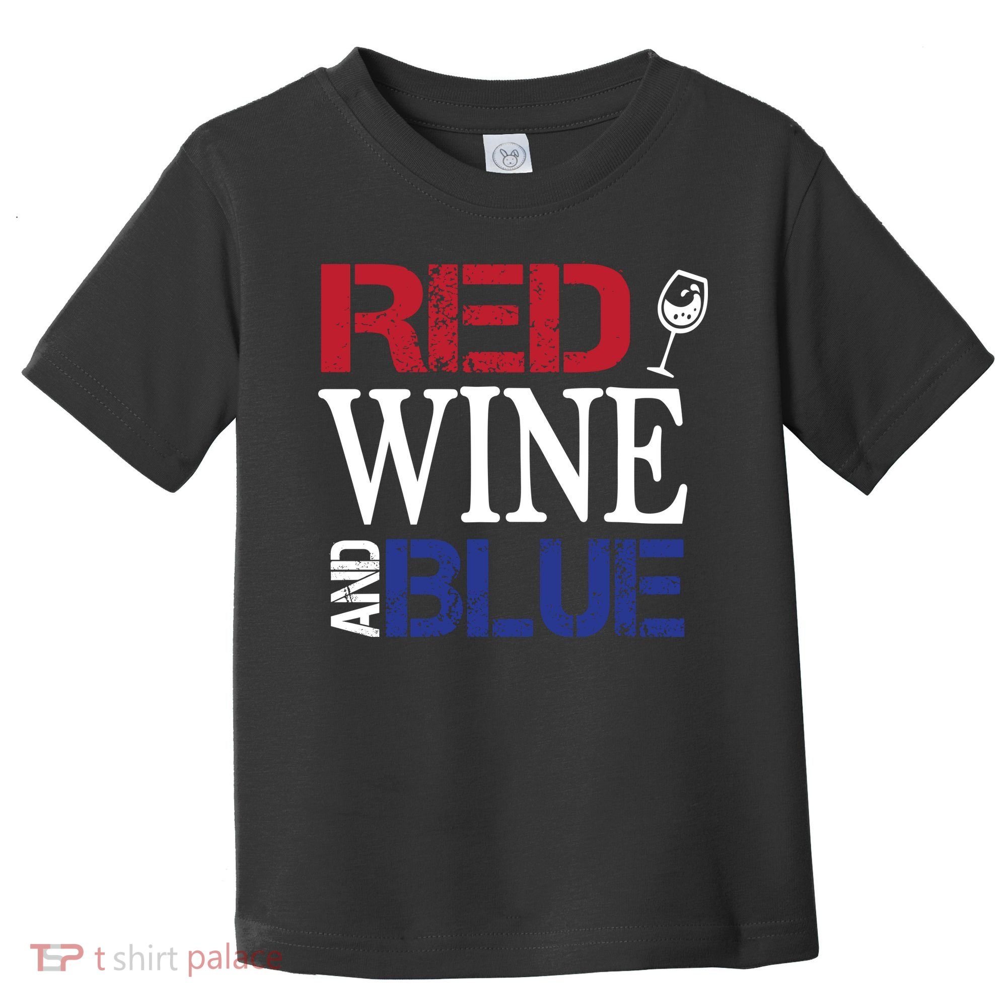 Red Wine and Blue USA Flag Toddler T-Shirt