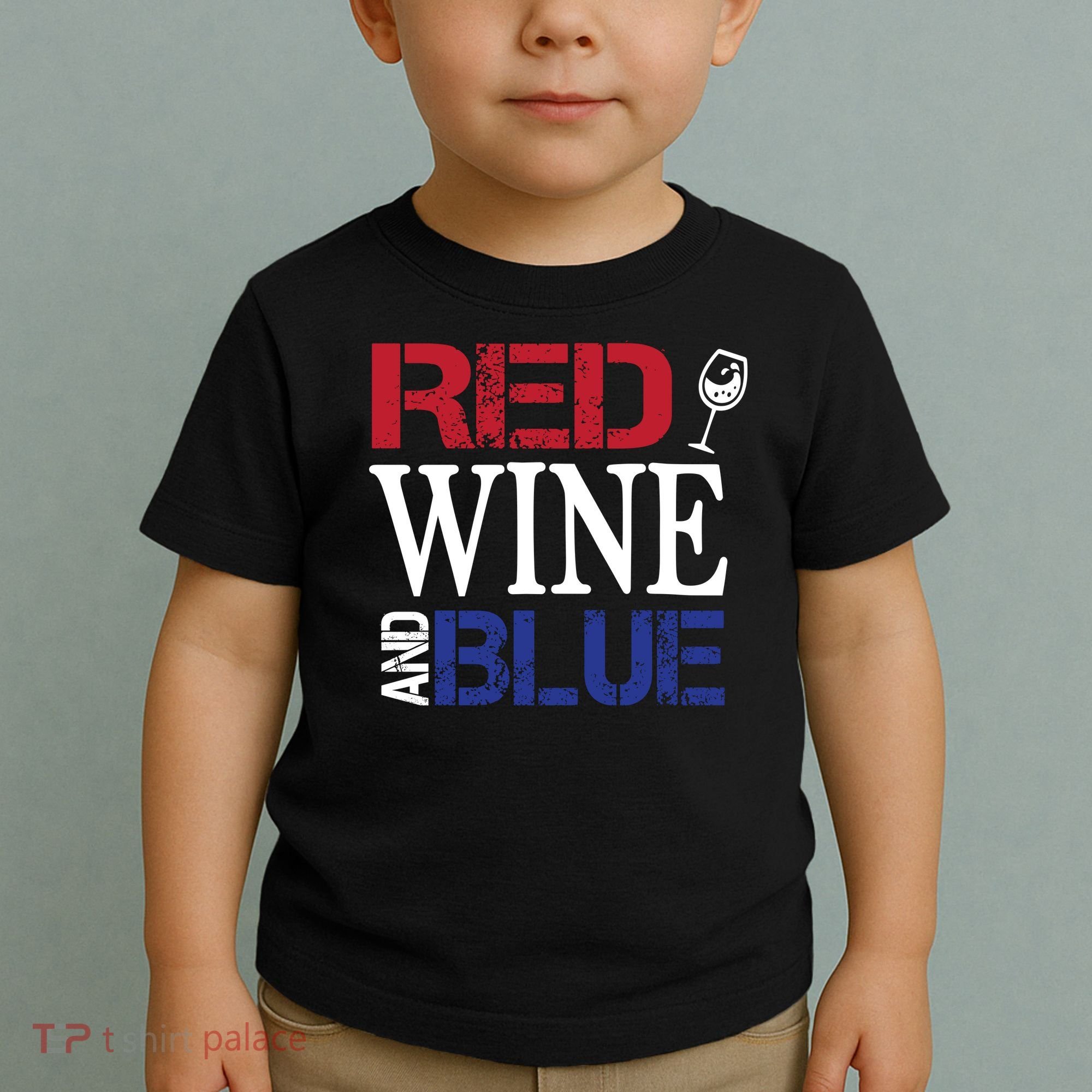 Red Wine and Blue USA Flag Toddler T-Shirt