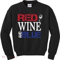 Red Wine and Blue USA Flag Kids Sweatshirt thumb 0