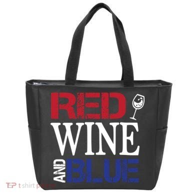 Red Wine and Blue USA Flag Tote Bag