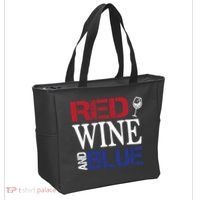 Red Wine and Blue USA Flag Tote Bag thumb 2