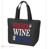 Red Wine and Blue USA Flag Tote Bag thumb 3